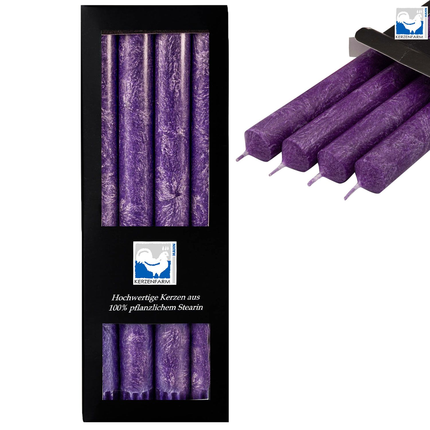 Stearin Stabkerzen Violett X Mm Kerzenfarm Set Bei Riemax