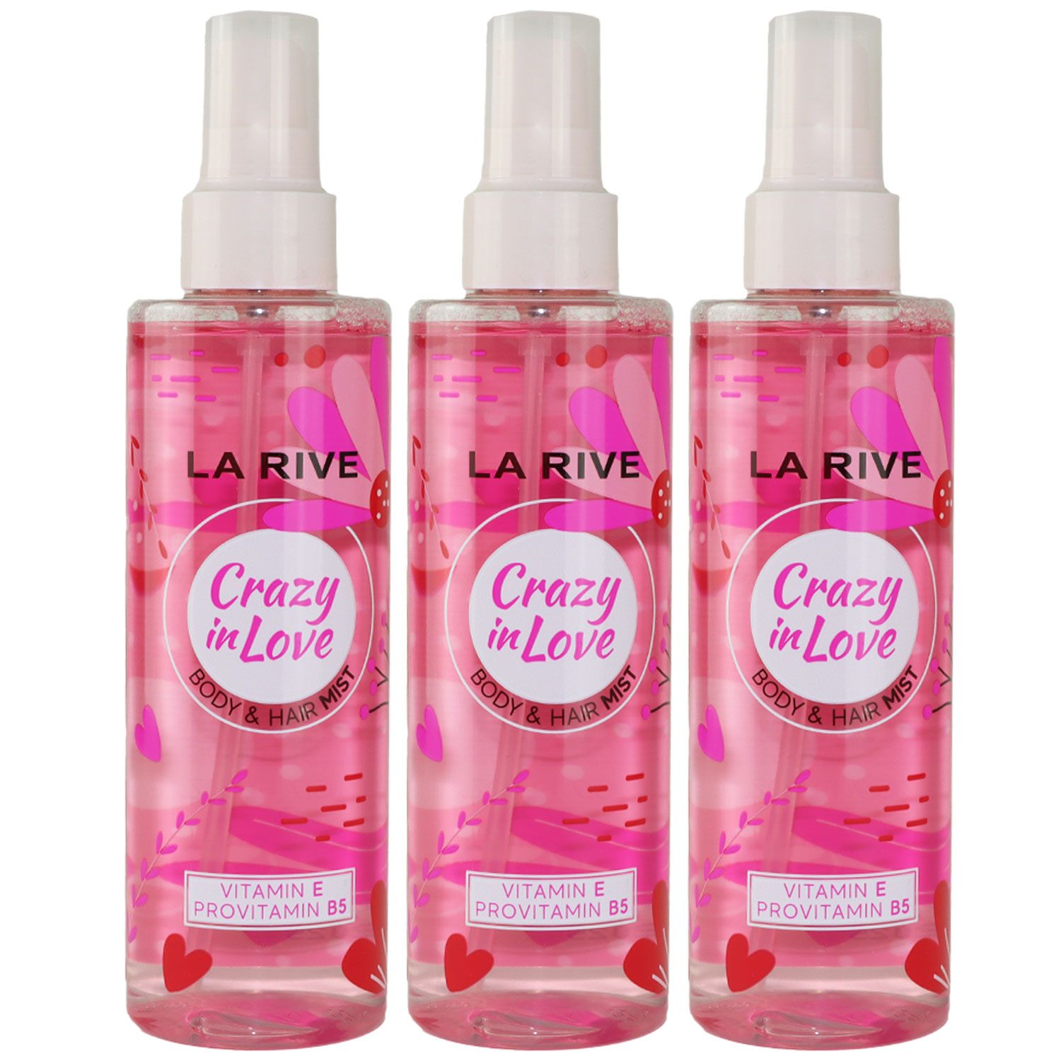 La Rive Hair And Body Mist Crazy In Love 3 X 200 Ml Spray